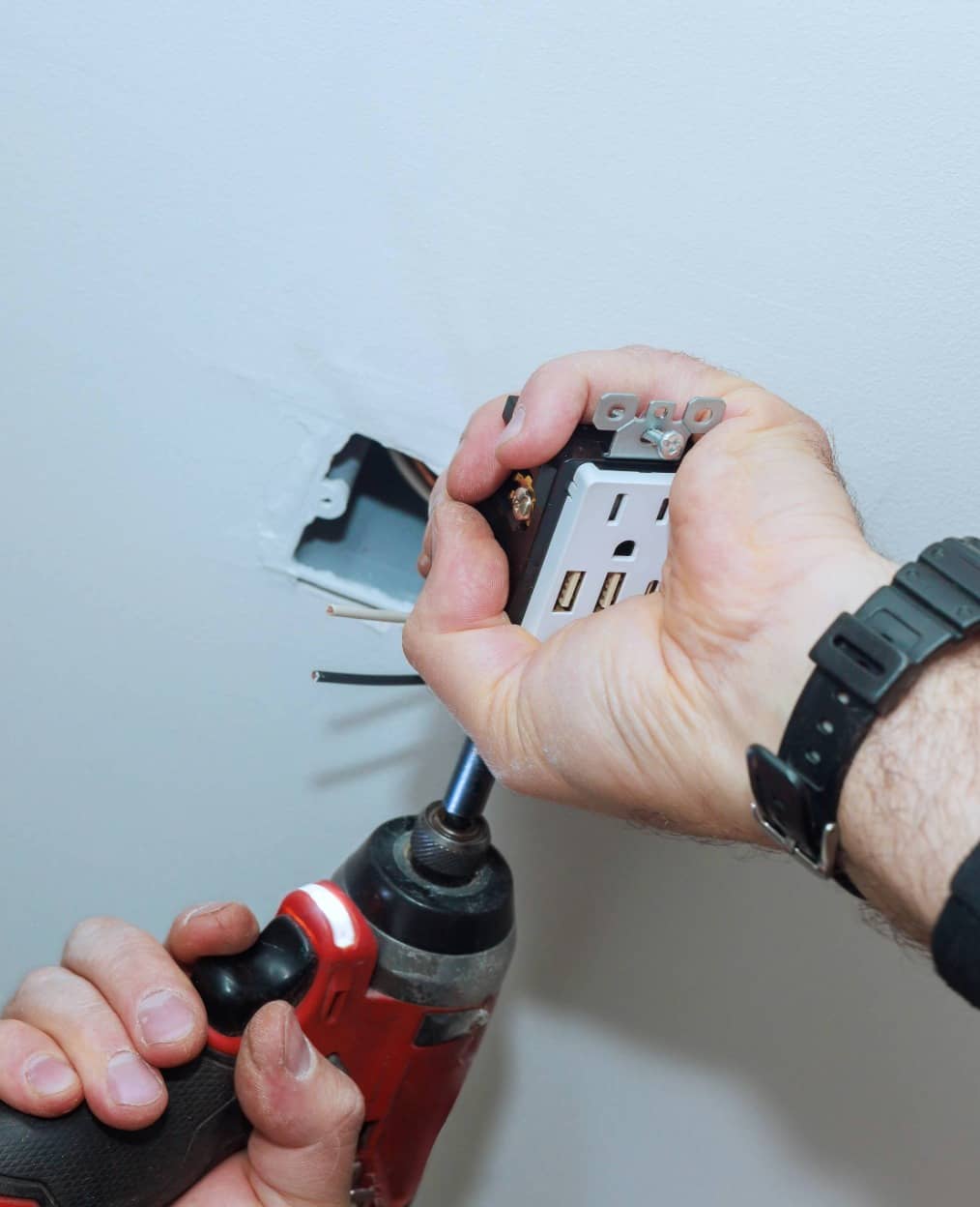 electrician upgrading home wiring